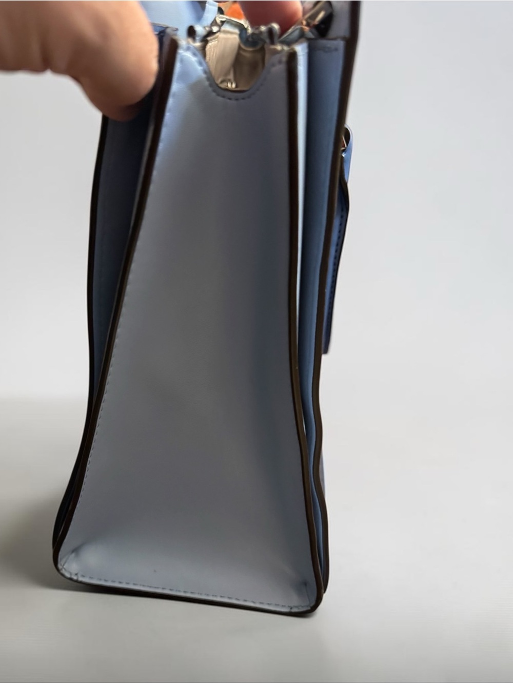 Michael Kors Saffiano Navy, Periwinkle, Light Blue Color block Satchel & wallet - Picture 5 of 14